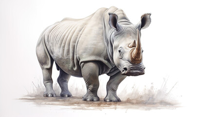 Obraz premium white rhinoceros isolated on white