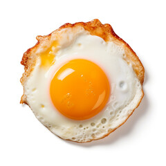 top view photography of a fried egg isolated on a transparent background created with Generative Ai