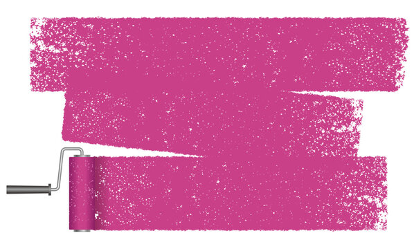 Vector Paint Roller Grunge Texture Background Illustration Isolated On A White Background.