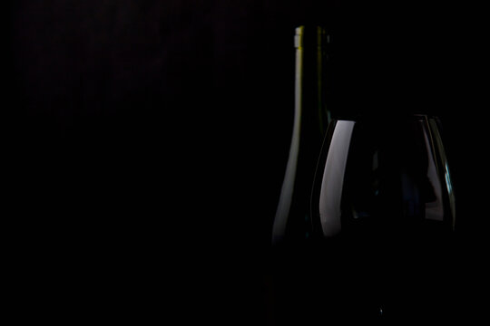 Glass and Wine Bottle
