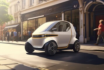Futuristic car on the street