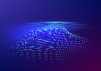 Abstract big data background with digital wave dot 