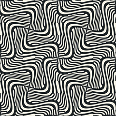 Monochrome Modern Twisted Broken Striped Pattern