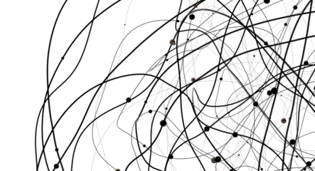 Futuristic geometric double data flow background with connecting dots and lines. Abstract digital