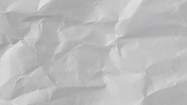 Stop motion animated crumpled white paper texture  background.