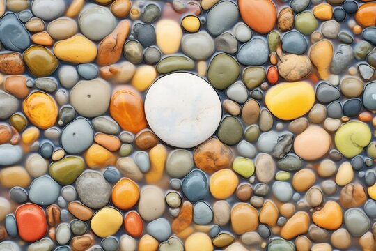 wet pebble beach closeup