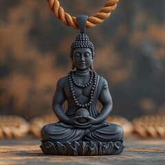 Thai Buddha Amulet Pendant, White Background, Illustrations Images