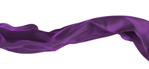 Smooth elegant purple cloth on transparent background