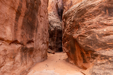 Desert Rock Canyon with Steep Walls in Utah