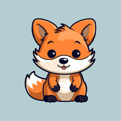 mascot of funny and cute red fox animal vector illustration