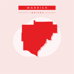 Vector illustration vector of Warrick map Indiana