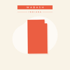Vector illustration vector of Wabash map Indiana