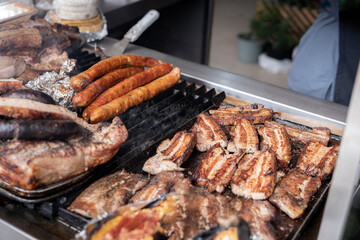 Hispanic Street Grill with Pork Meat and Chorizo