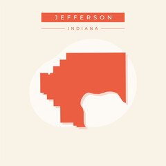 Vector illustration vector of Jefferson map Indiana
