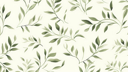 Green plant and leafs pattern. Pencil, hand drawn natural illustration. Simple organic plants design. Botany vintage graphic art. 4k wallpaper, background. Simple, minimal, clean design.