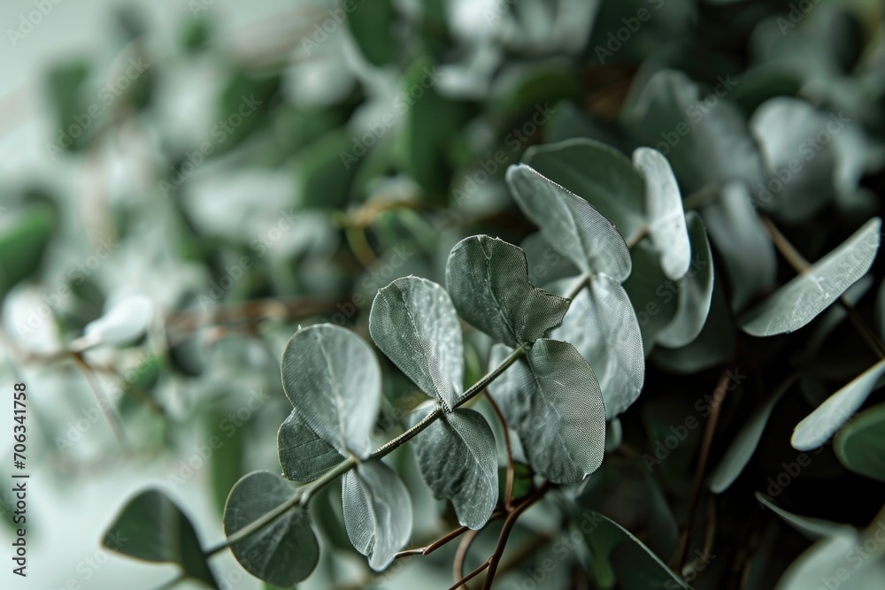 Poster A close-up view of a bunch of vibrant green leaves. This versatile image can be used in various projects and designs