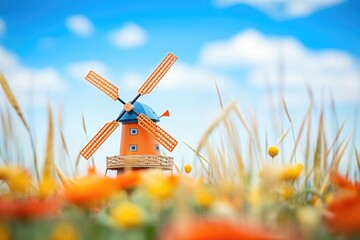 windmill spinning in a gentle breeze