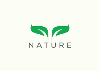 Green leaf logo design vector template. Nature Growth Leaf vector logo.