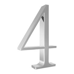 4 number Silver glitter 3D render