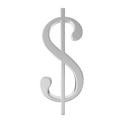 Obraz premium dollar symbol silver 3d render