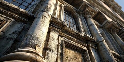 A tall building with a clock on top. Suitable for depicting city landscapes and architectural landmarks