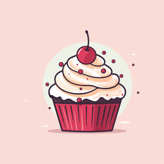 version of cute cupcake logo vector sign