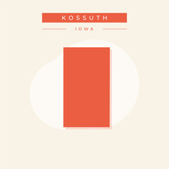 Vector illustration vector of Kossuth map Iowa