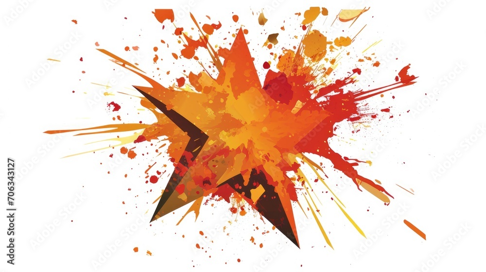 Poster A vibrant and dynamic paint explosion captured in mid-air, creating a captivating display of colors. Perfect for artistic and creative projects