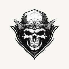 emblem skull vector graphic ilkustration design element for t shirt sticker print or any purpose
