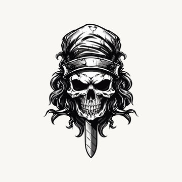 vector illustration design of skull vector graphic for t shirt sticker print or any purpose