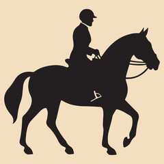 Horseback rider black silhouette vector Clip art