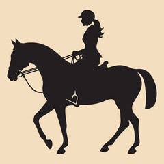 Horseback rider black silhouette Clip art