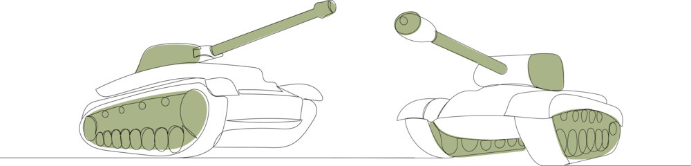 tanks line drawing, sketch, vector