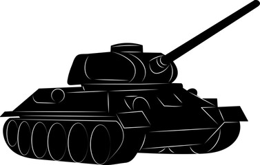 tank silhouette on white background