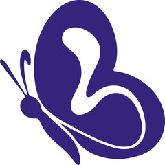 Butterfly silhouette logo vector illustration. Butterfly symbol shape decorative design elements