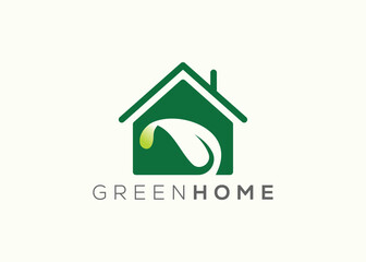 Home leaf logo design vector template. Nature home Leaf vector logo