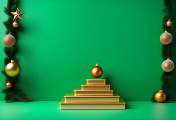 Christmas decoration concept with golden accessory