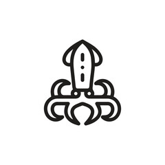 squid icon vector. Linear style sign for mobile concept and web design. squid symbol illustration. Pixel vector graphics - Vector.	
