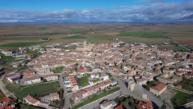 Panoramic aerial view of Sasamon, Burgos