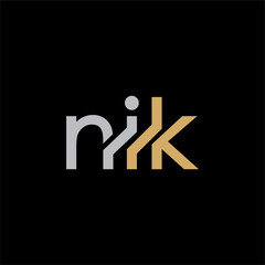 NIK Letter Initial Logo Design Template Vector Illustration - obrazy, fototapety, plakaty