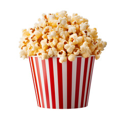 photography of popcorn on a bucket isolated on a transparent background created with Generative Ai