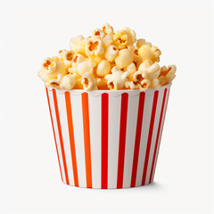 photography of popcorn on a bucket isolated on a transparent background created with Generative Ai