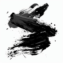 Elegance in Monochrome: Artistic Black Paintings on a White Canvas - A Stunning Display of Contrast and Expressive Minimalism - Generative AI