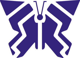 Butterfly silhouette logo vector illustration. Butterfly symbol shape decorative design elements