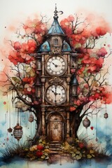 Once upon a time (long time ago there was). . . , junk journal page watercolor art 