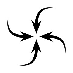 Obraz premium Inward arrow icon vector. Four Arrows icon sign symbol vector. Arrow pointing center vector icon illustration isolated on white background