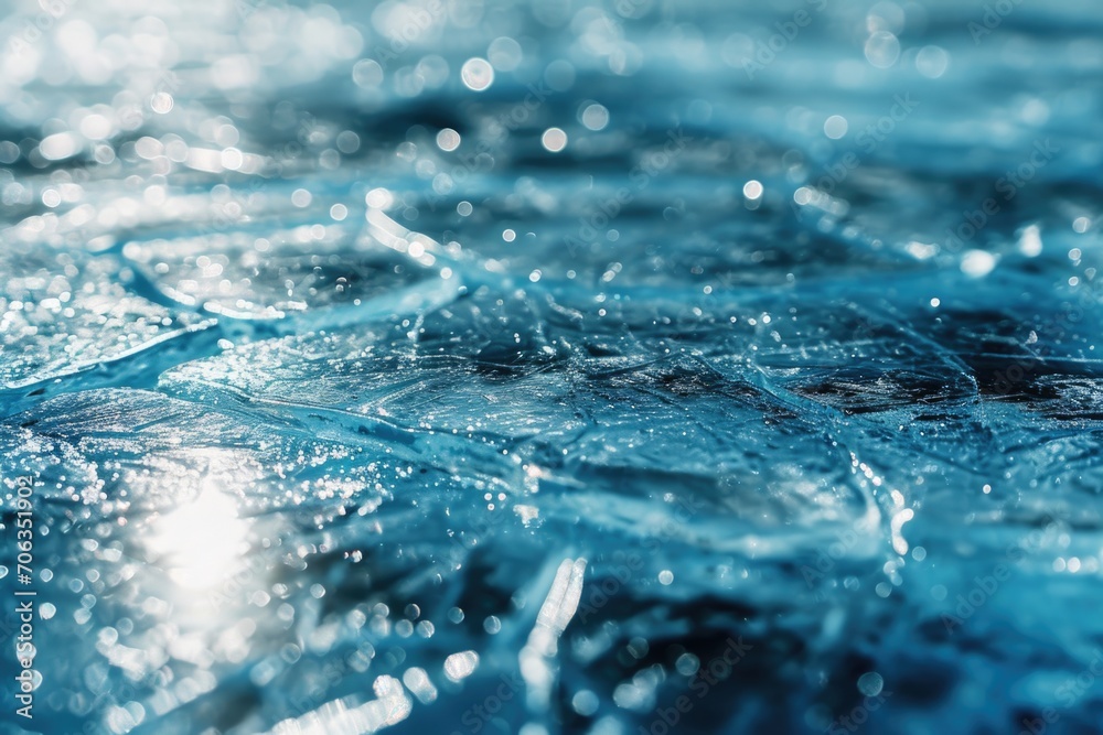 Poster blue water surface up close. suitable for various aquatic themes and concepts