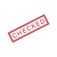Checked stamp rubber icon vector logo design template