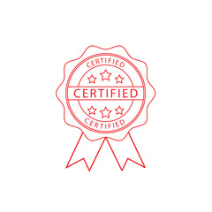 Certified stamp icon vector logo design template
