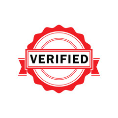 Obraz premium Verified stamp icon vector logo design template